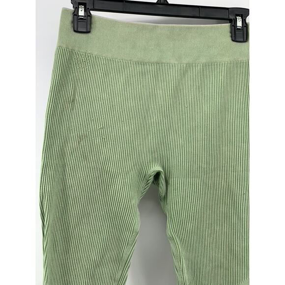 UNBRANDED Women's Green Ribbed High-Rise Pull-On Compression Leggings SZ M - Picture 5 of 10